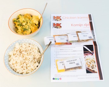 Maaltijd - Kip korma met komijnrijst