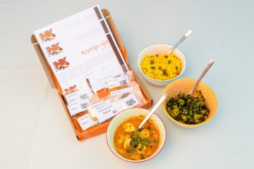 Maaltijdpakket - Garnalencurry en spinazie- aardappelcurry met citroenrijst