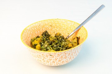 Spinazie-aardappel curry