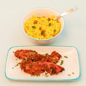 Tandoori kip met citroen rijst