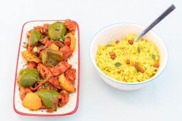 Tandoori paneer met citroenrijst